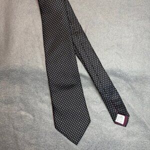 Vintage Pietro di Como 80s Handmade Silk Tie Black Polka Dot Classic Necktie USA